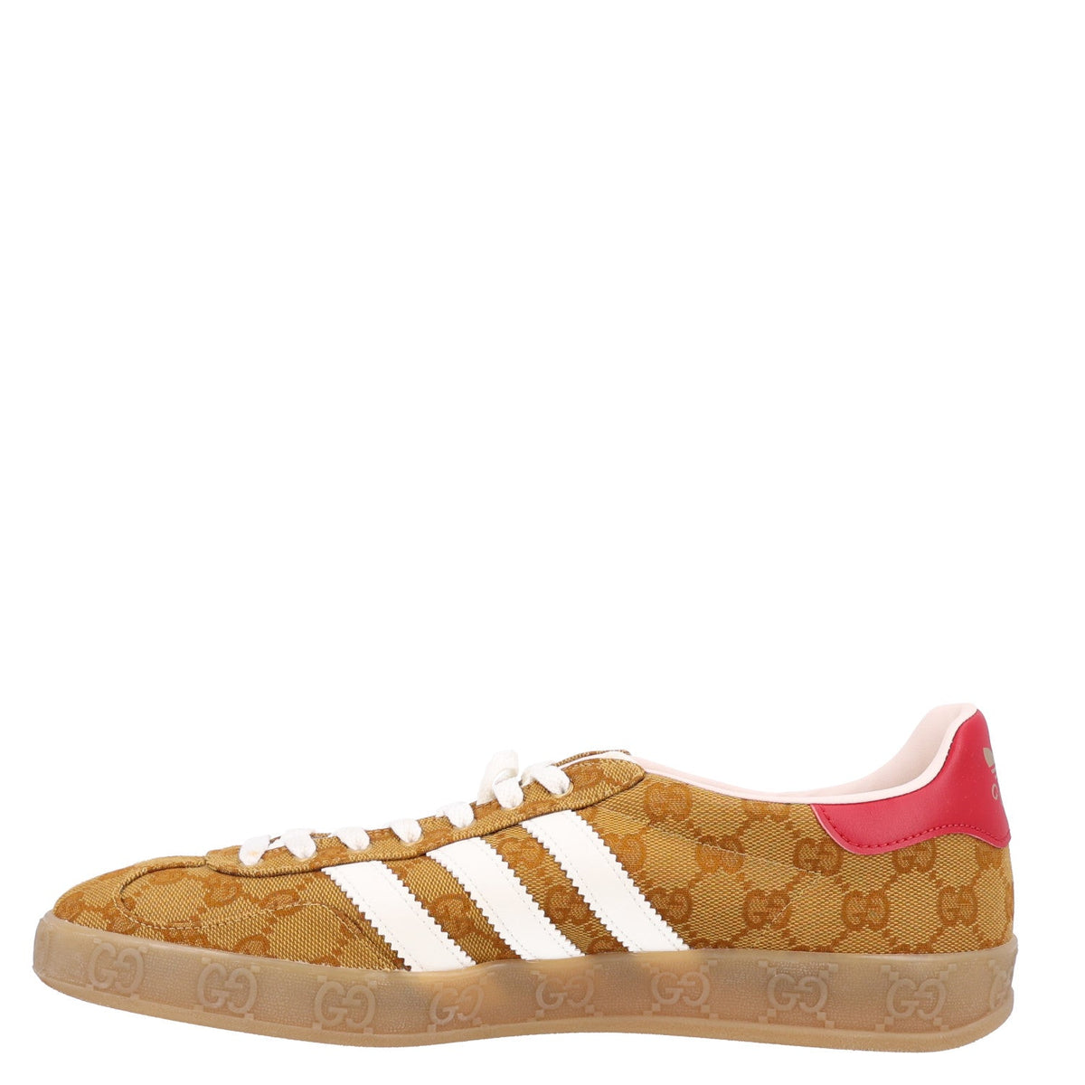 X Adidas Vintage GG Monogram Gazelle Sneakers Mid Natural Nut Off Whit
