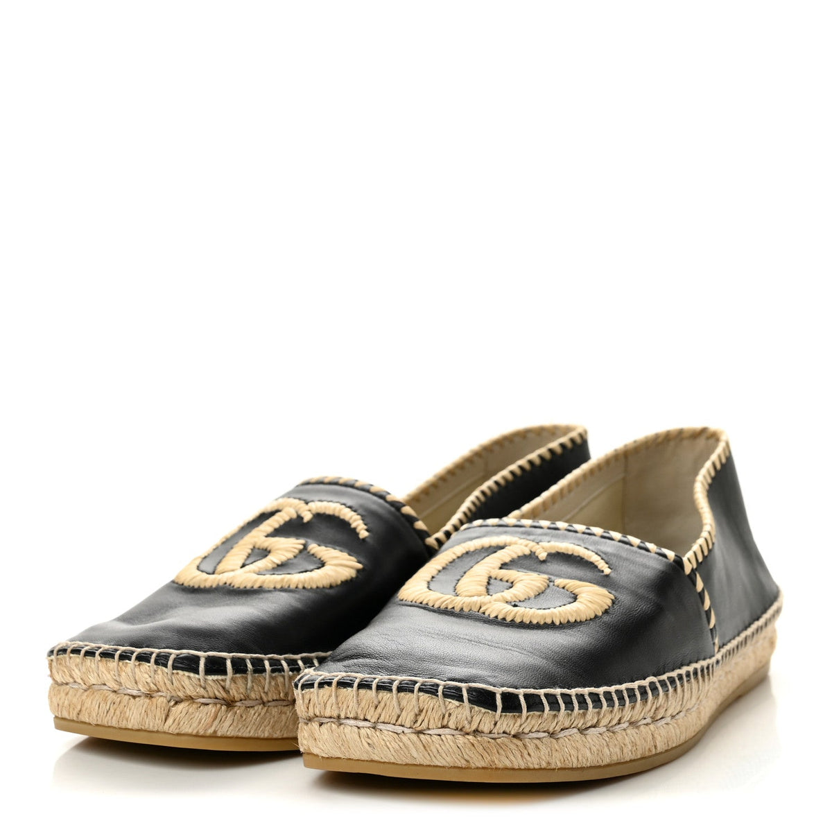 Gucci Nappa Charlotte GG Marmont Miguel Women's Espadrilles Black