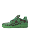 Louis Vuitton Damier Pop Grained Calfskin Men's LV Trainer Sneakers Green