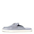 Christian Louboutin Nubuck Women's Chanme Donna Flat Boat Flats 40.5 Jumbo Grey