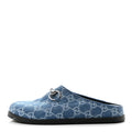 Gucci Denim GG Monogram Women's Granada Kid Horsebit Mules 35 Blue