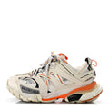 Rubber Mesh Fabric Monocolor Recycled Sole Track Sneakers White Orange