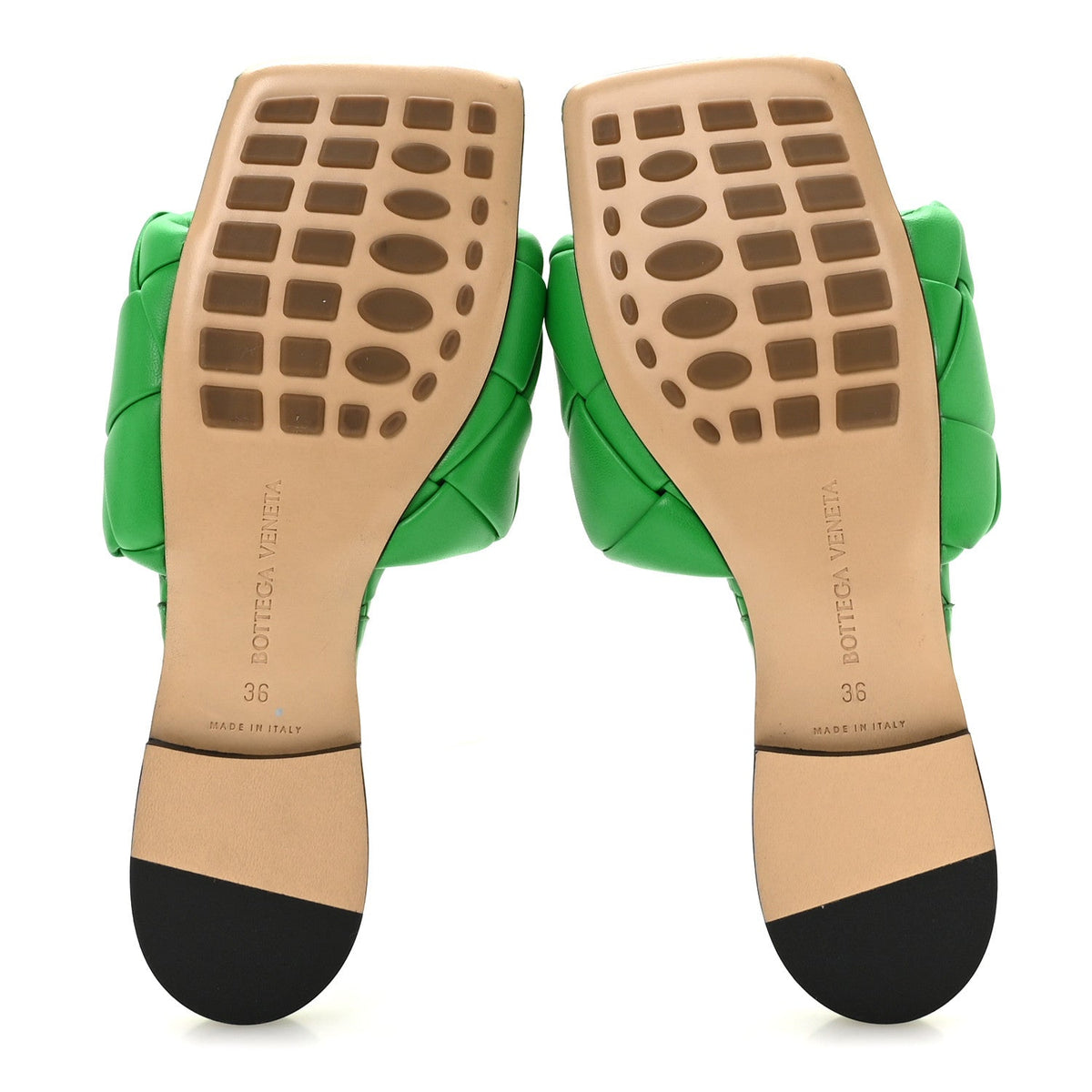 Bottega Veneta Nappa Women's Maxi Intrecciato Lido Flat Sandals 36 Grass