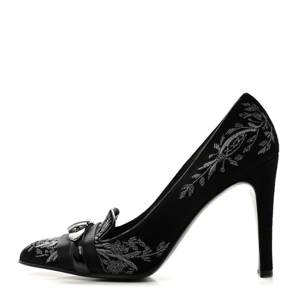 Gucci Suede Brocade Women's Pumps 9 Black