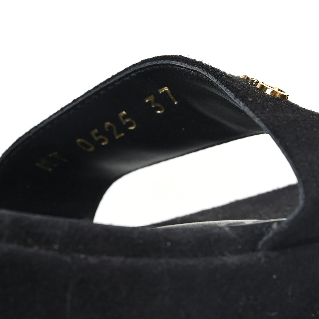Christian Dior Calfskin Suede Women's Dway Platform Sandals 37 Black