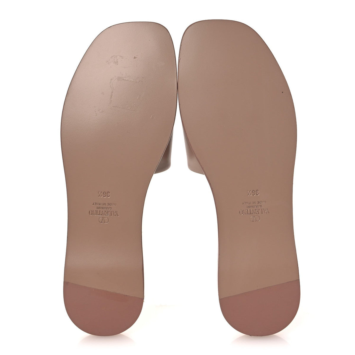 Valentino Garavani Calfskin Women's VLogo Cut Out Flat Slide Sandals 36.5 Rose