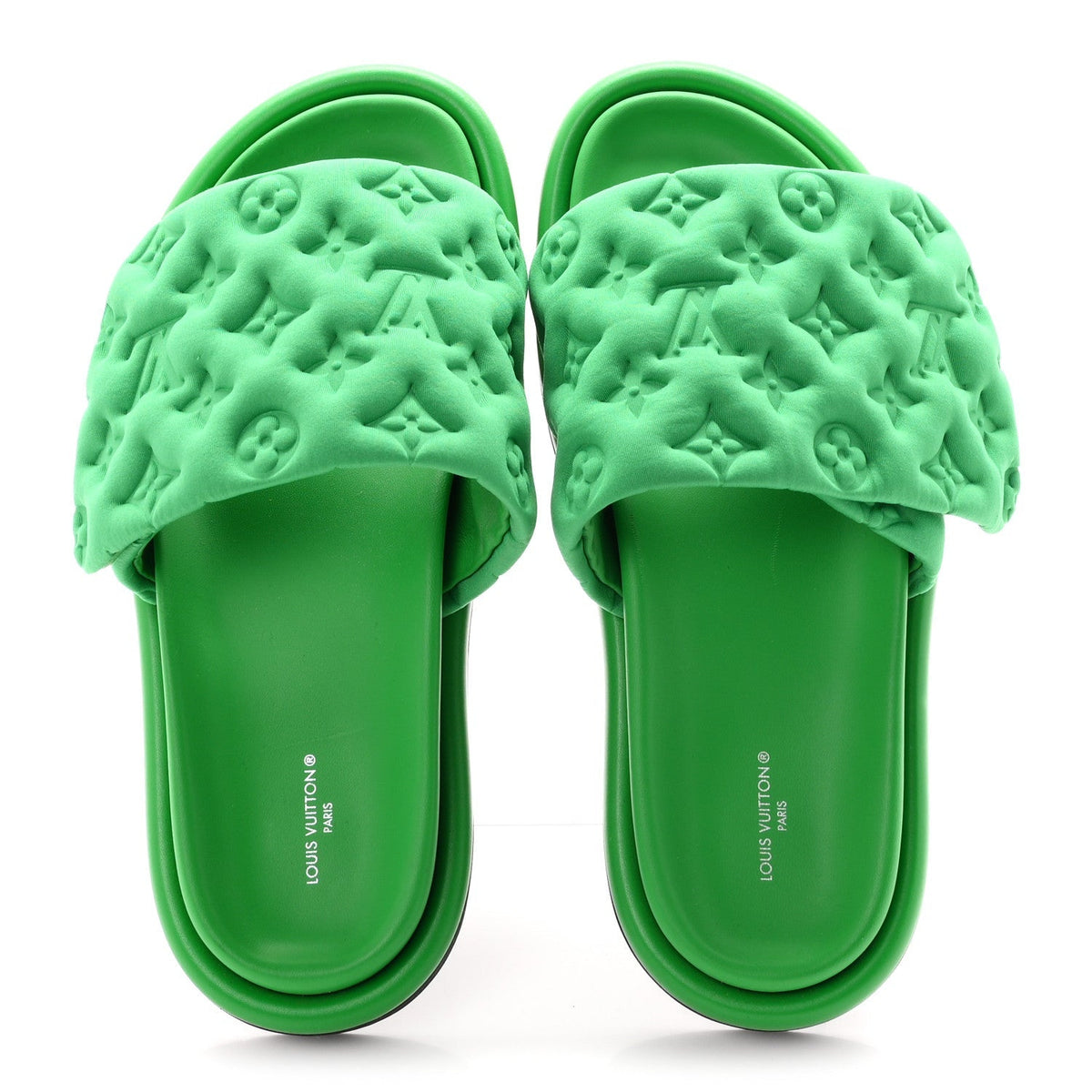 Louis Vuitton Technical Fabric Women's Pool Pillow Comfort Mules 41 Green
