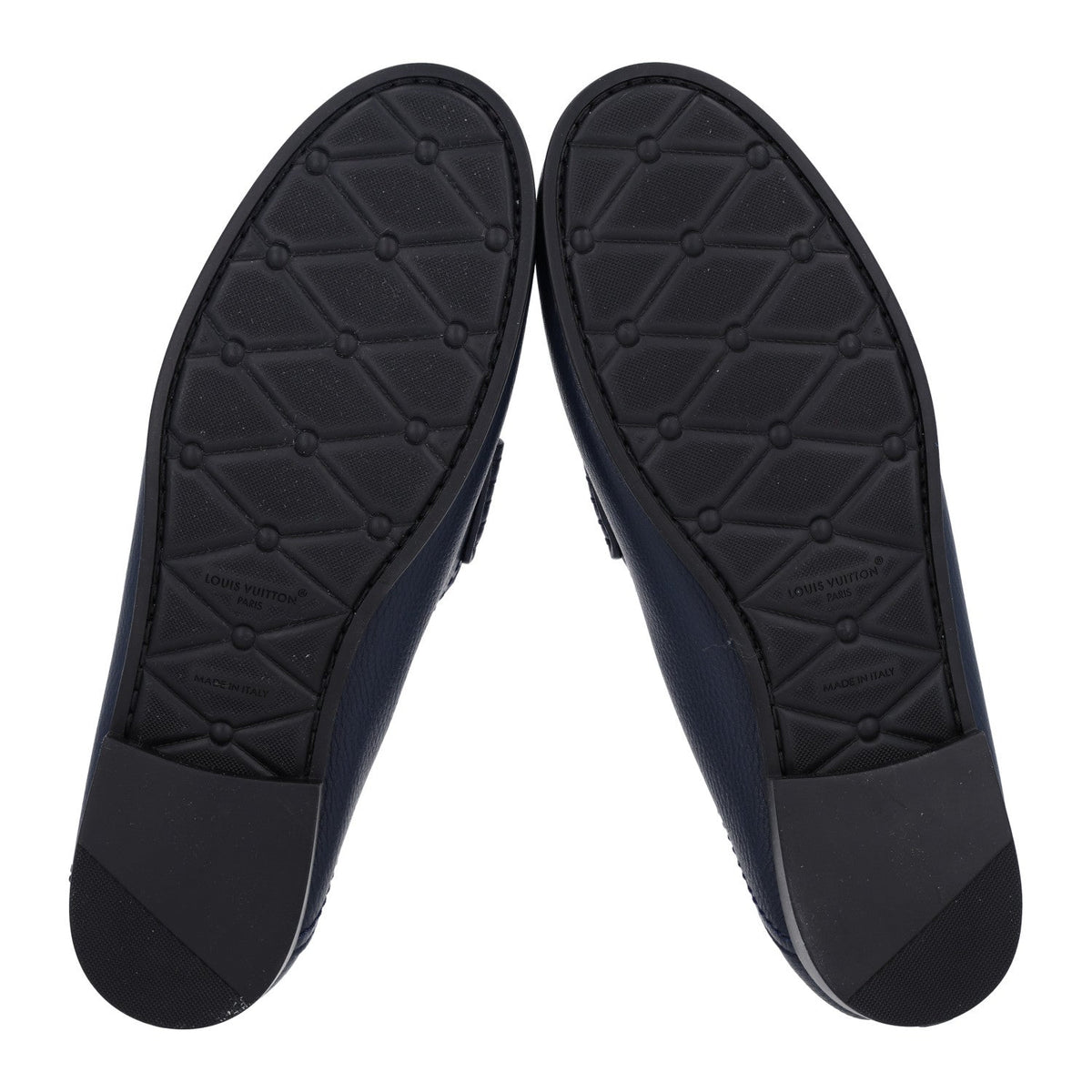 Louis Vuitton Grained Calfskin Women's Ivy Loafers 40.5 Navy Blue