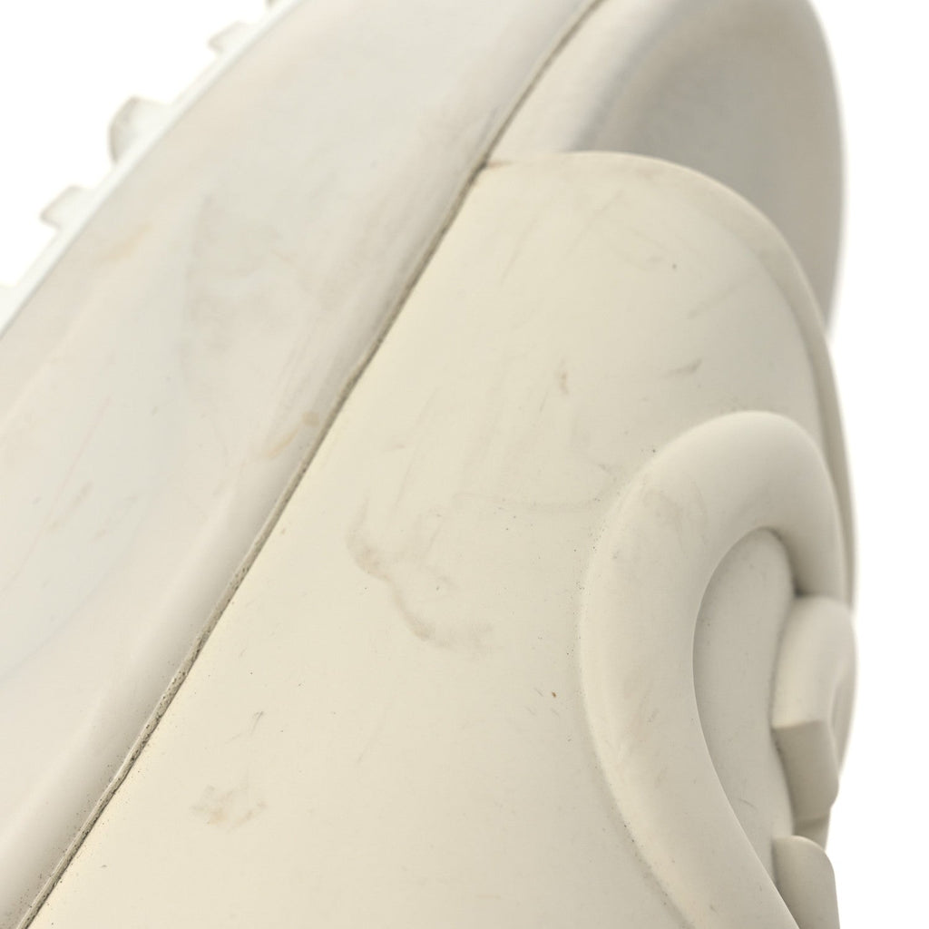 Gucci Rubber Women's Interlocking G Platform 42mm Slide Sandals 40 Off White