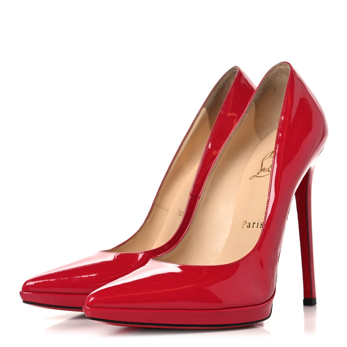 Christian Louboutin Patent Women's Pigalle Plato 120 Pumps 38.5 Hot Pink