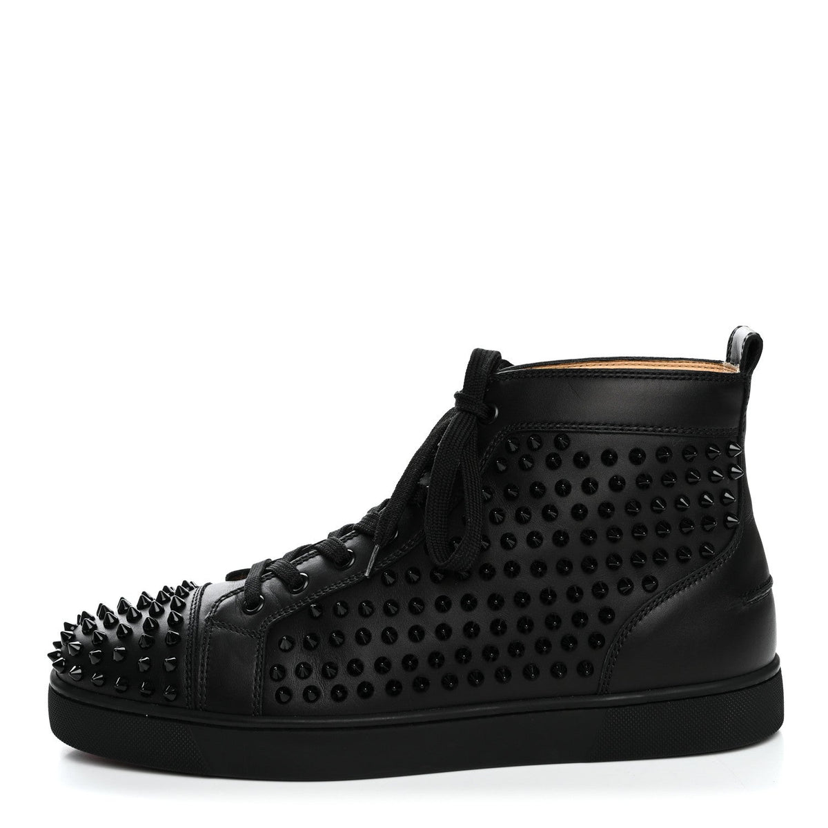 Calfskin Louis Spikes Flat Sneakers Black