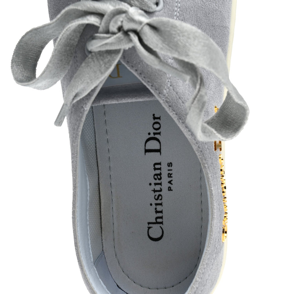 Christian Dior Suede Calfskin Women's Dior Star Low Top Sneakers 38 Blue