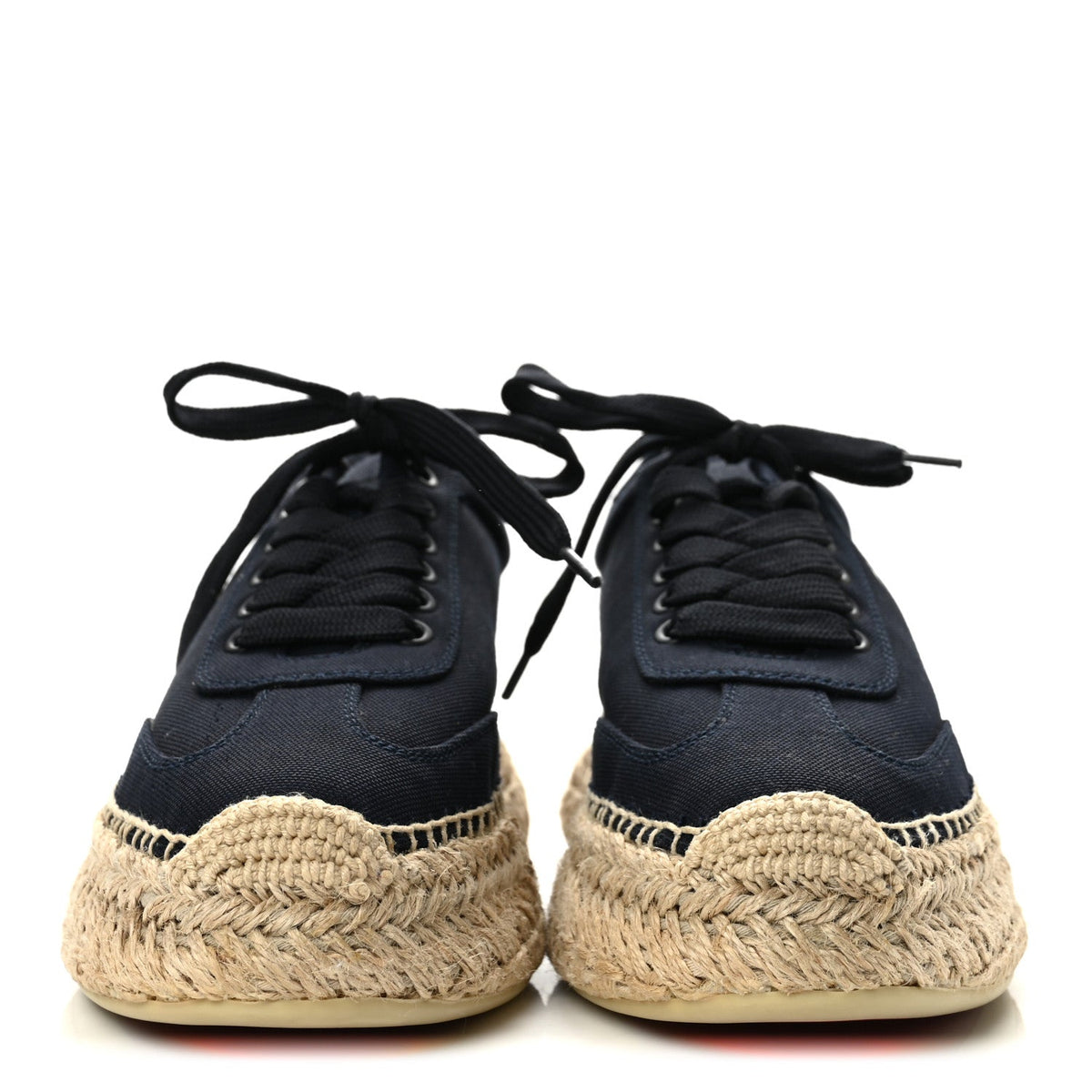 Christian Louboutin Toile Calfskin Espasneak Flat Women's Sneakers 36 Obscur