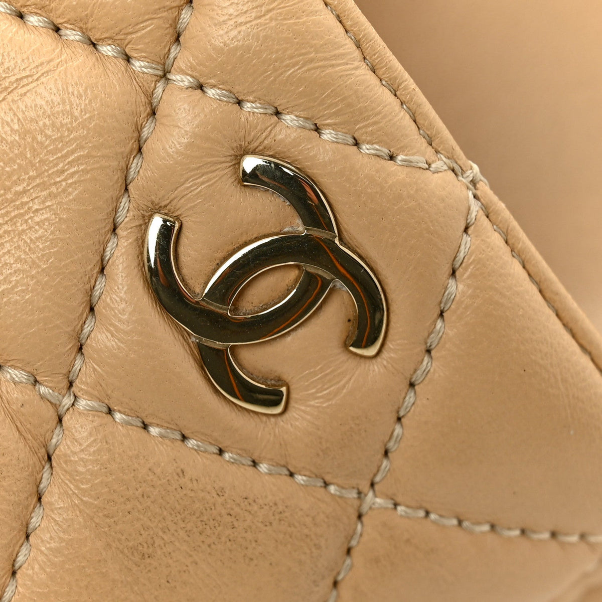 Chanel Lambskin Women's Quilted CC Wedge Mules 36 Beige