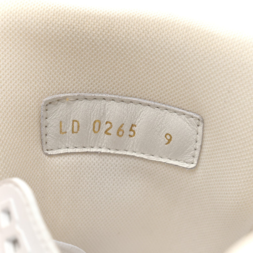 Louis Vuitton Calfskin Patent Men's LV Trainer Sneakers 9 White Black