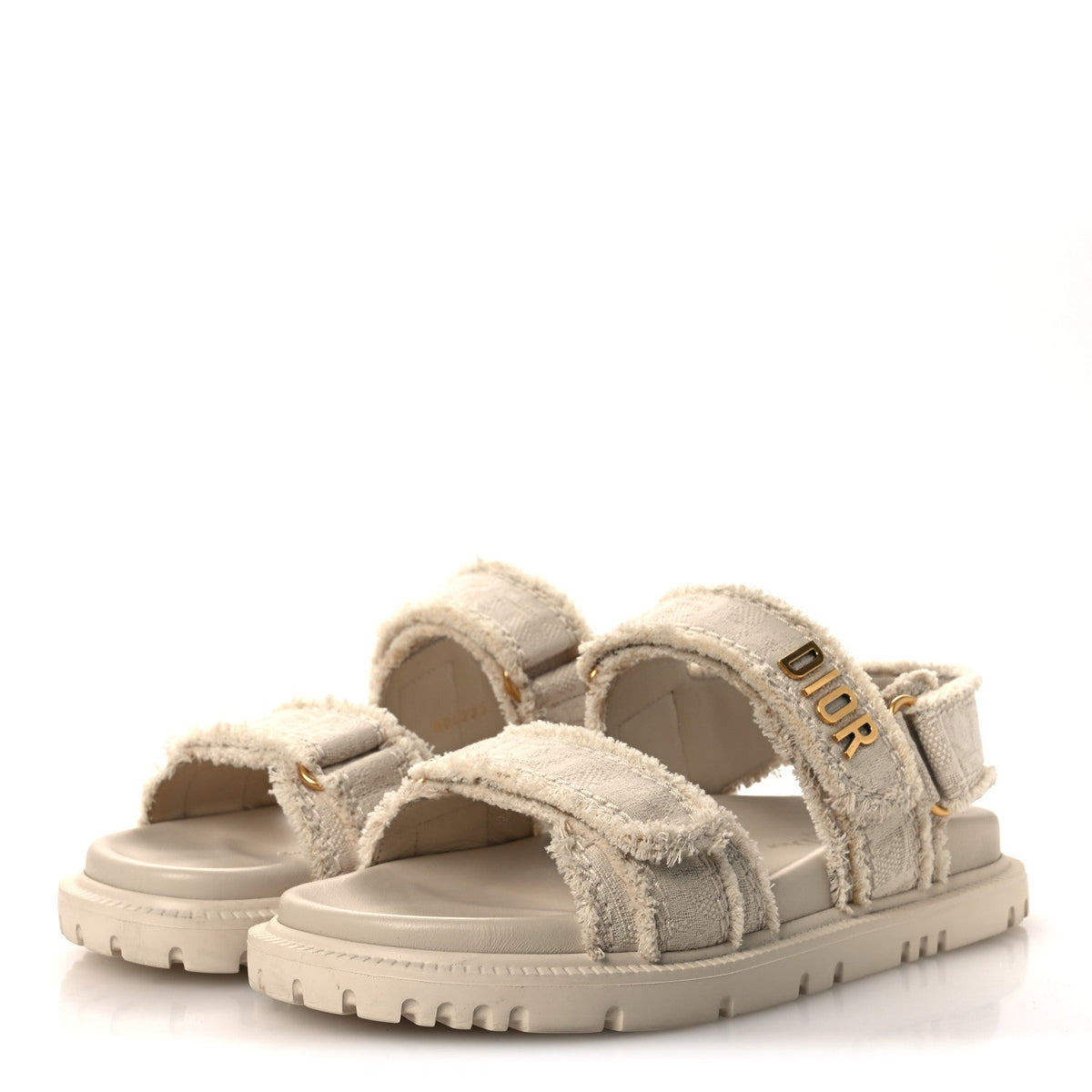 Christian Dior Cotton Women's Dioract 10mm Sandals 36 Natural