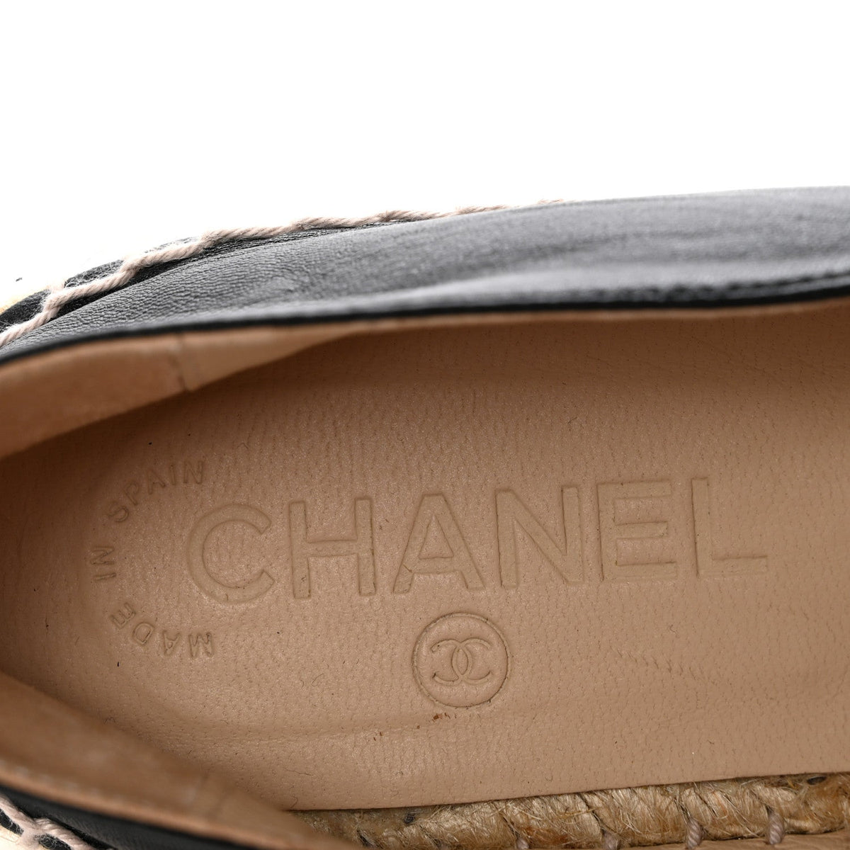 Chanel Lambskin Women's CC Espadrilles 38 Black
