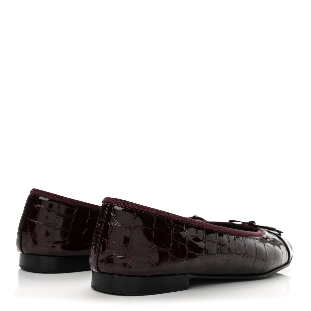 Chanel Embossed Cap Toe CC Ballerina Women's Shoes