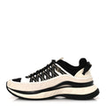 Chanel Fabric Suede Calfskin Women's CC Sneakers 39.5 White Black