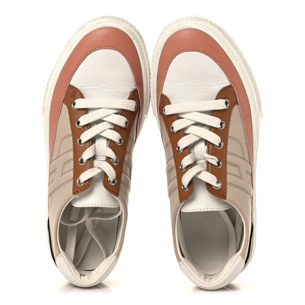 Hermès Calfskin Women's Deep Sneakers 36 Multicolor White Gold