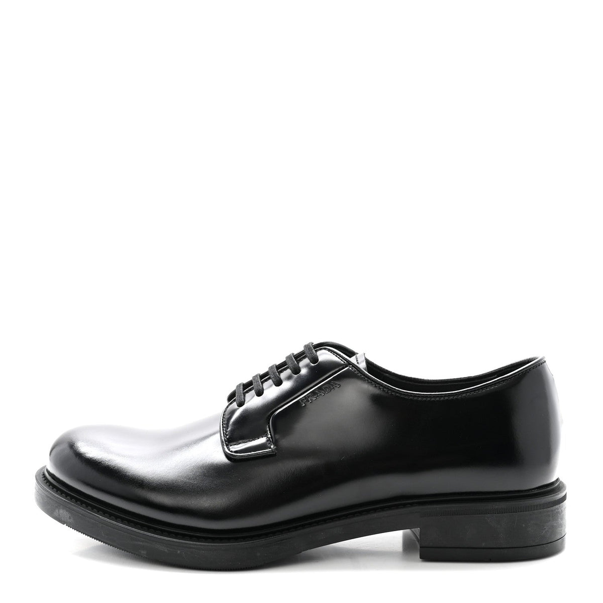 Prada Spazzolato Men's Derby Loafers 7.5 Black