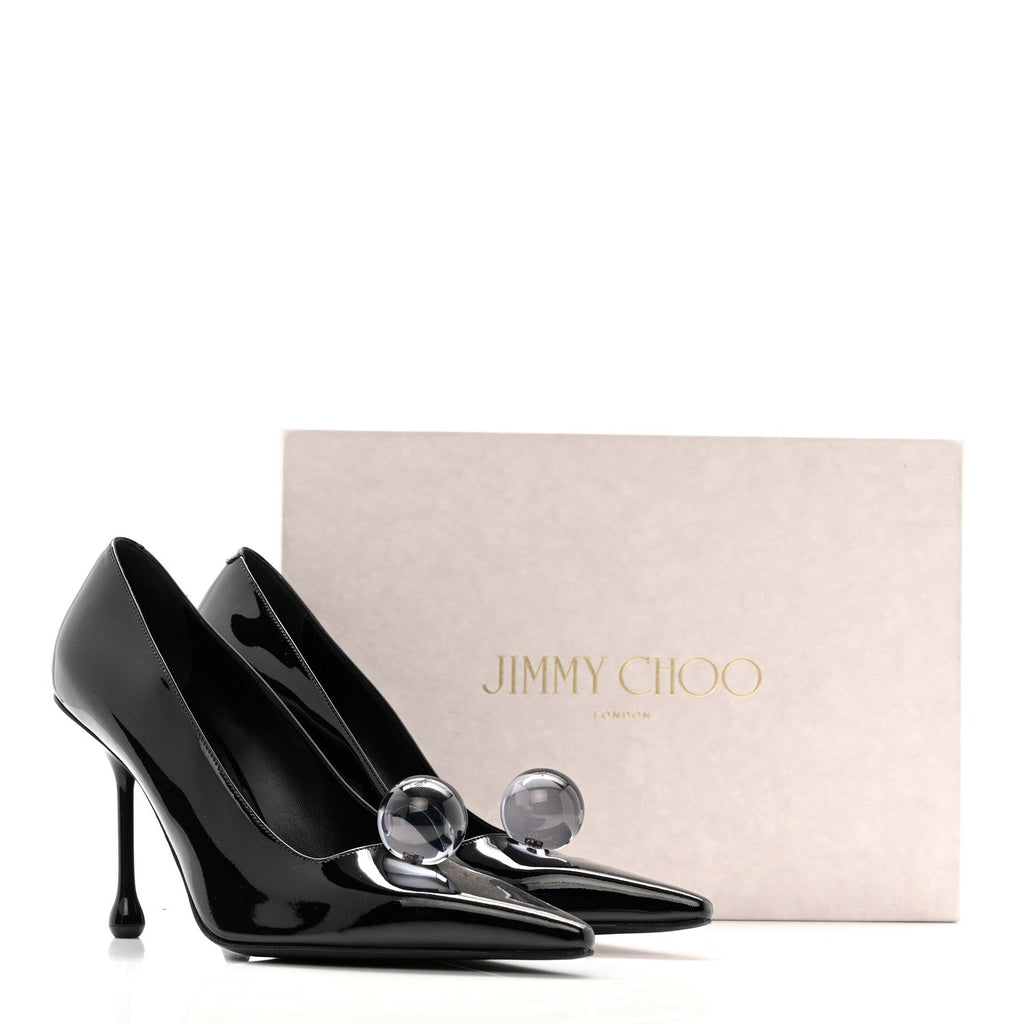 Jimmy Choo Patent Women's Orb 95 Pumps 39.5 Black