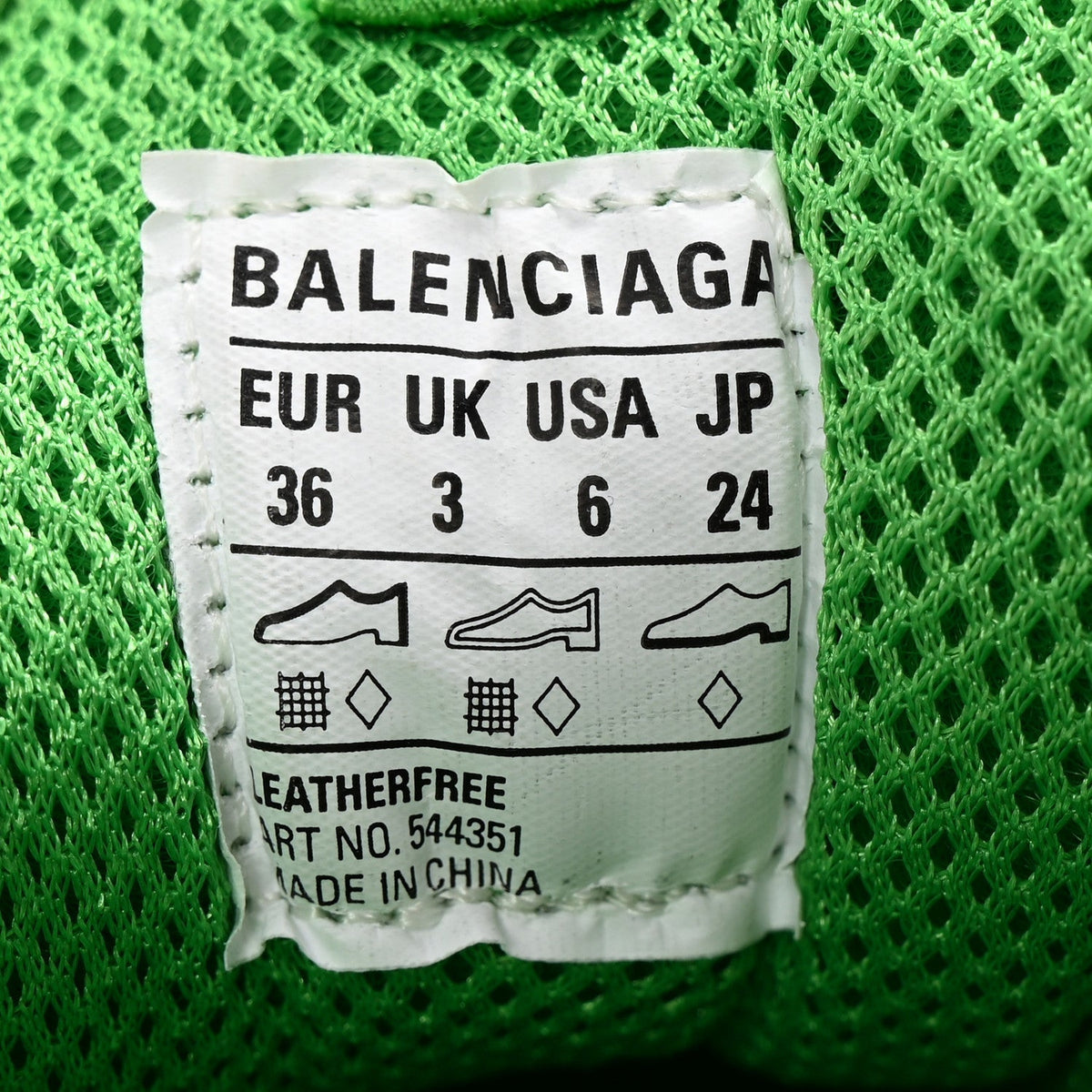 Balenciaga Fabric Mesh Women's Clear Sole Triple S Sneakers 36 Fluo Green