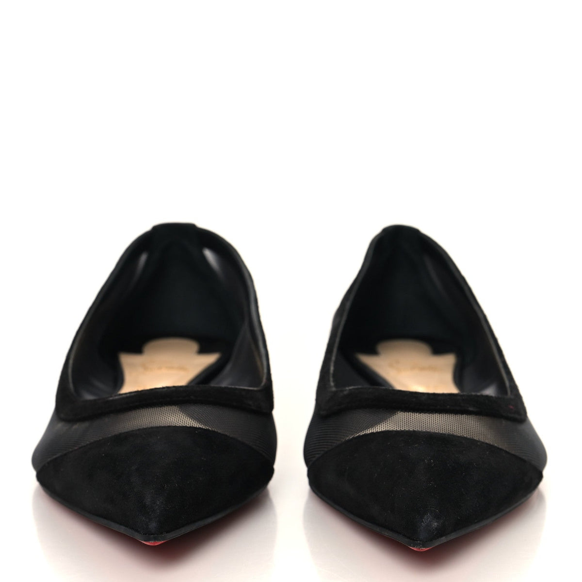 Christian Louboutin Suede Mesh Women's Galativi Flats 38.5 Black