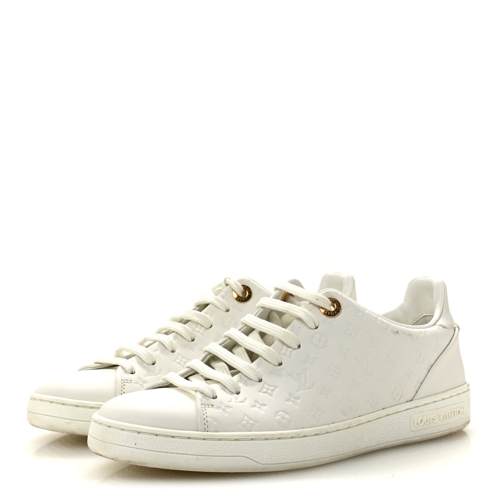 Louis Vuitton Calfskin Women's Front Row Sneakers 36 White