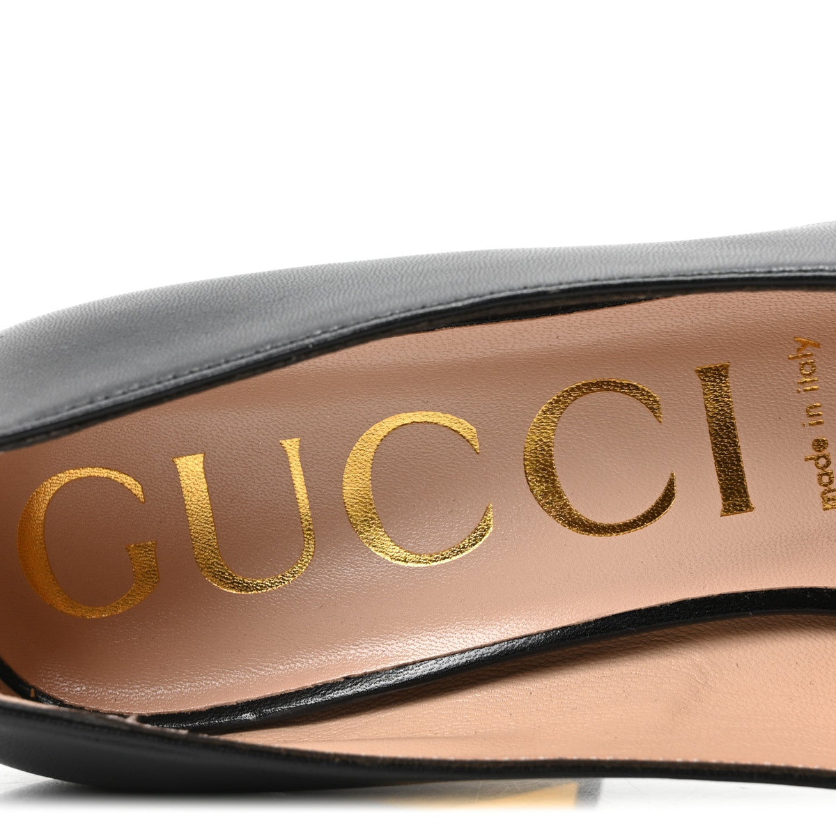 Gucci Malaga Kid Women's Horsebit 75mm Pumps 37.5 Black
