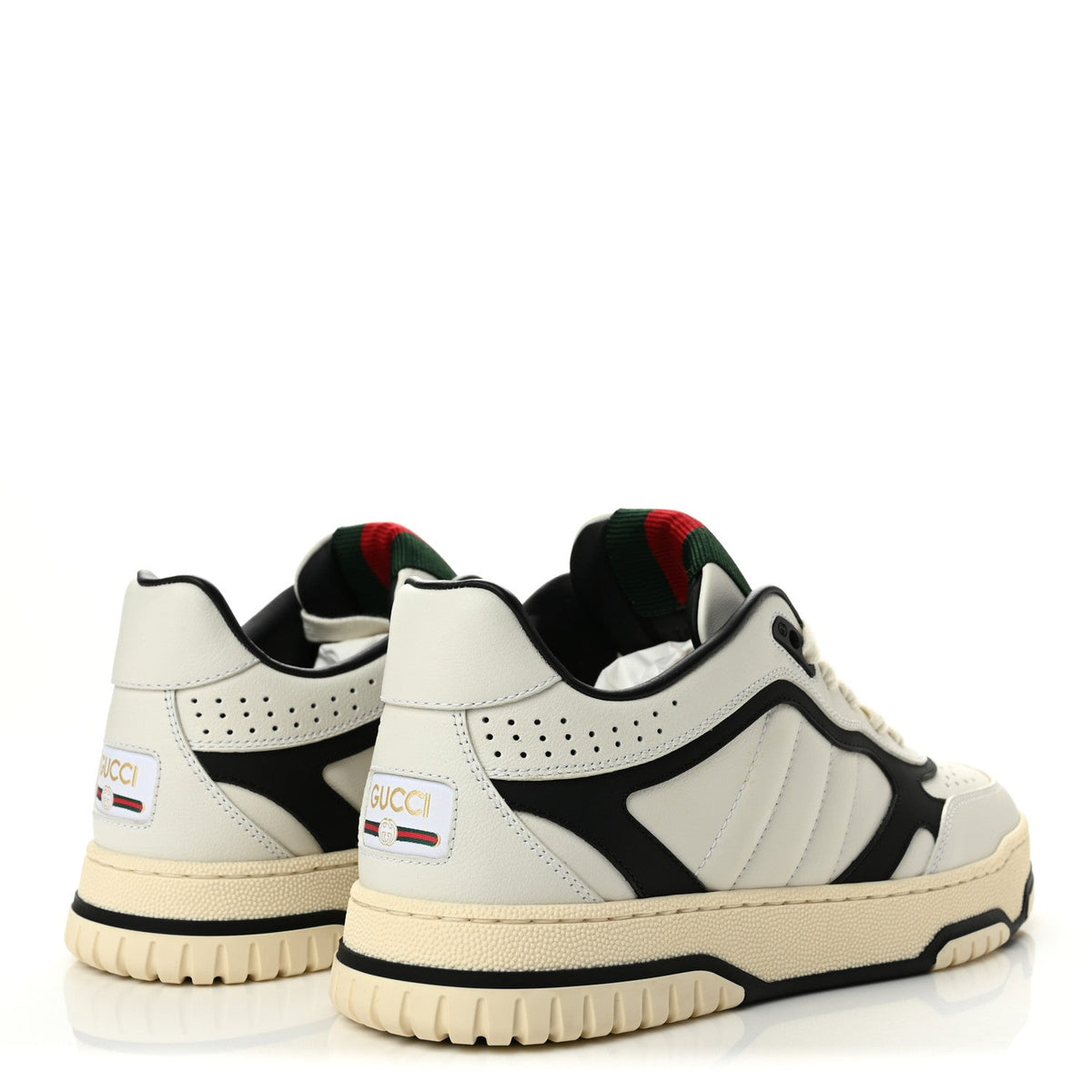 Gucci Calfskin Women's Re-Web Sneakers 37 Black White
