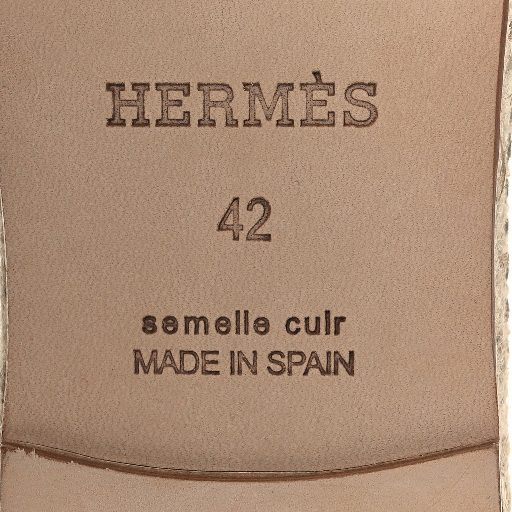 Hermes Suede Goatskin Men's Enrique Espadrilles 42 Beige Sable