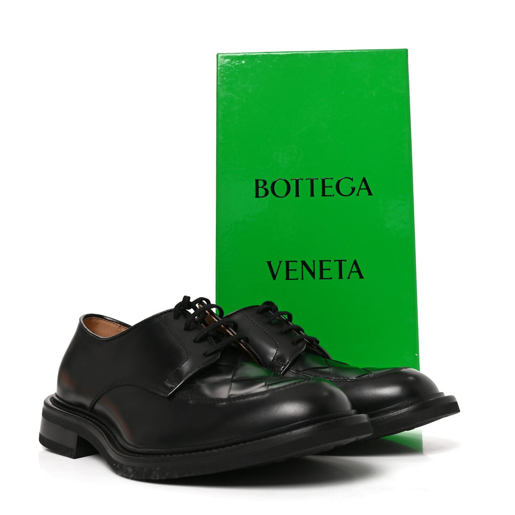 Bottega Veneta Nappa Intrecciato Men's Lagoon Shoes 43.5 Black