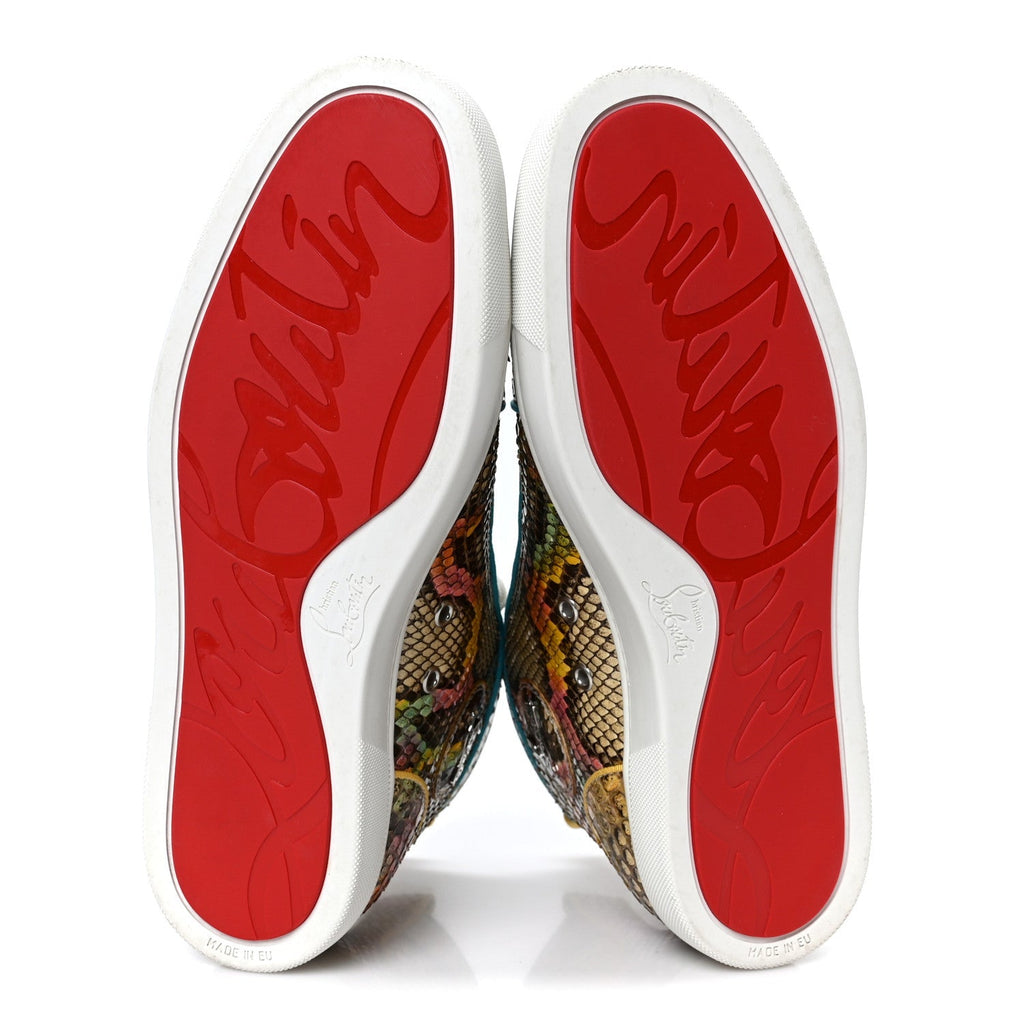 Christian Louboutin Snakeskin Men's Louis Flat Sneakers 40 Multicolor