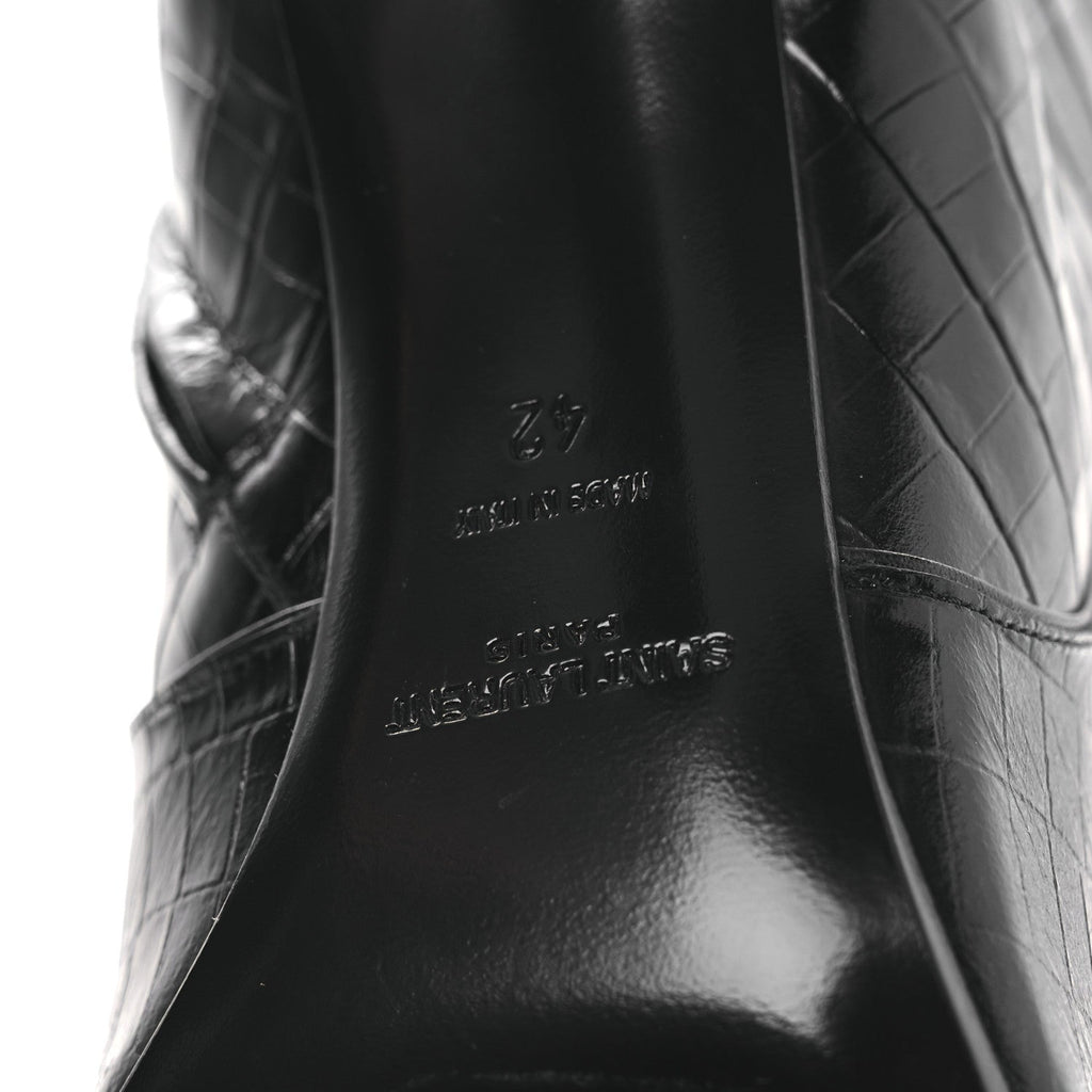 Saint Laurent Leather Women's Jane 90 Zip Booties 42 Black