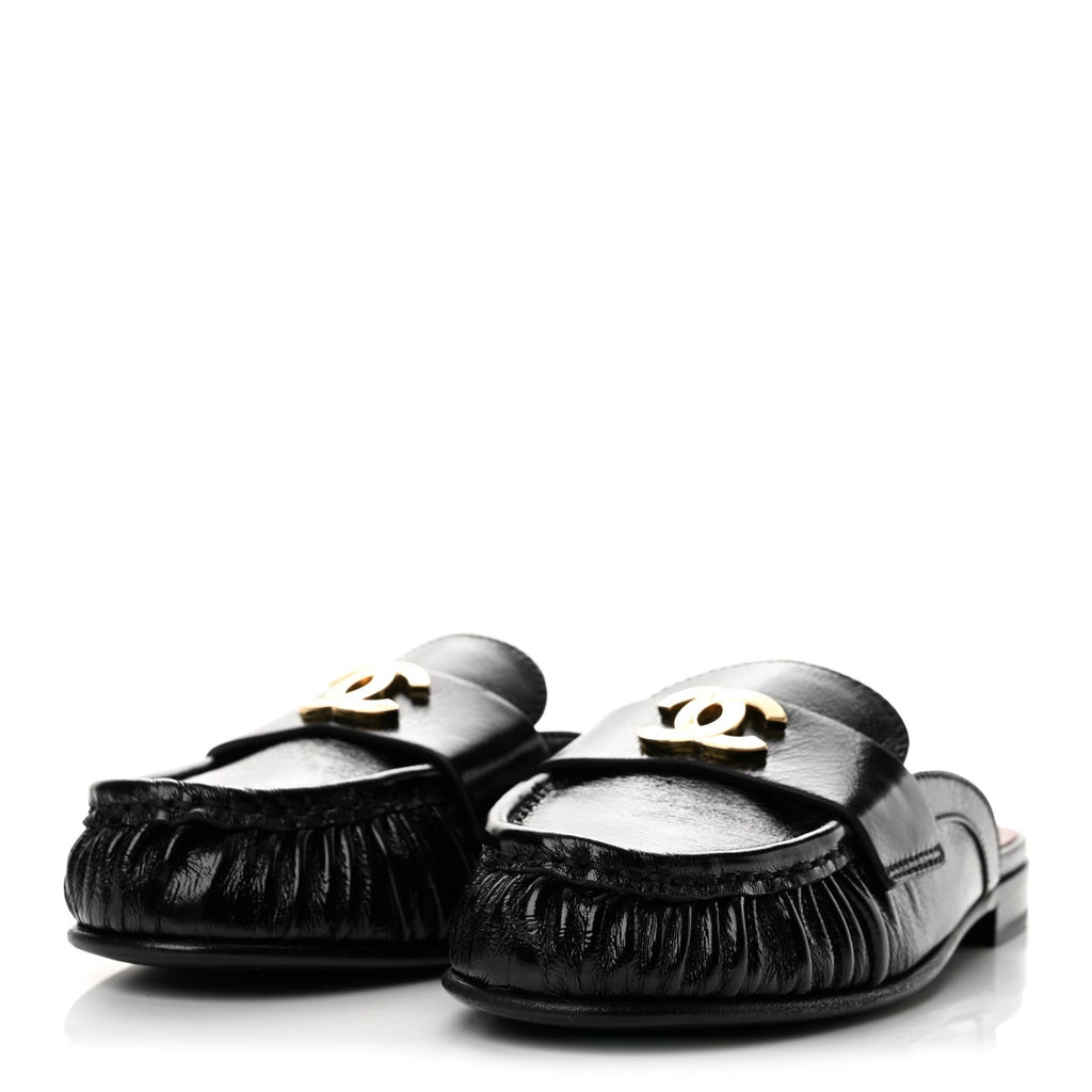 Chanel Shiny Crumpled Lambskin CC Women's Shoes