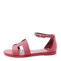 Hermes Epsom Women's Santorini Sandals 38 Rouge H