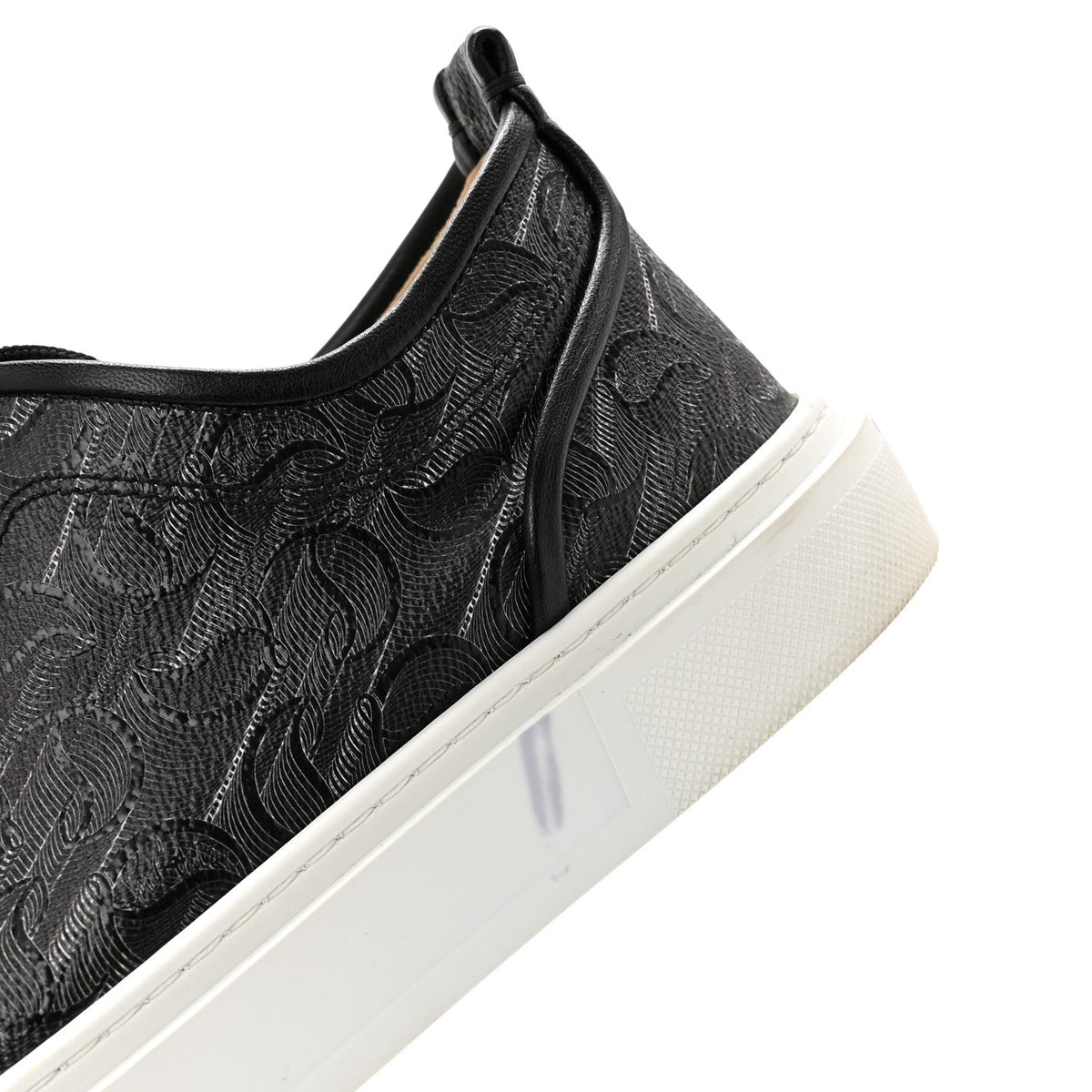Christian Louboutin Toile Monogram Nappa Men's Adolon Junior Flat Sneakers 42 Black