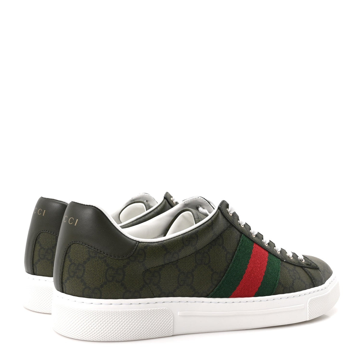 Gucci GG Supreme Monogram Men's New Ace Sneakers 9 Green