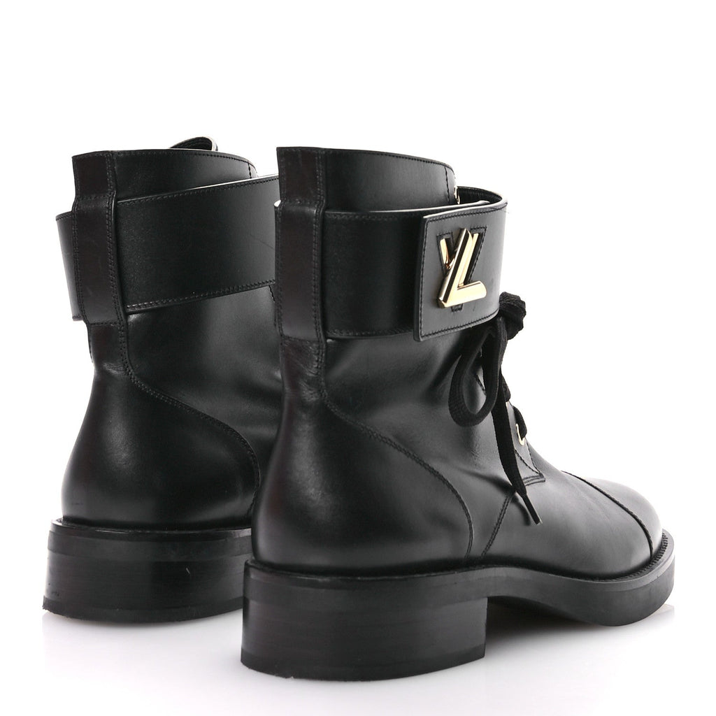 Louis Vuitton Calfskin Women's Wonderland Ranger Boots 38.5 Black