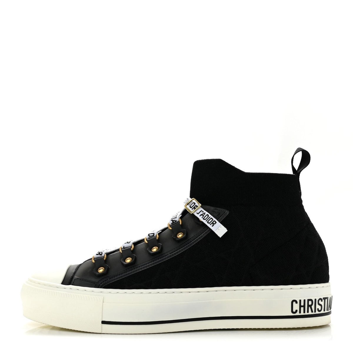 Christian Dior Technical Mesh Women's Walk'n Dior High Top Sneakers 38.5 Black