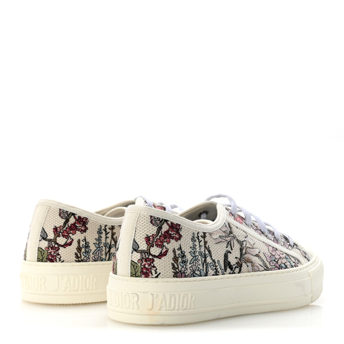 Christian Dior Canvas Embroidered Women's Walk'N'Dior Sneakers 38 White Multicolor