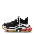 Balenciaga Fabric Mesh Women's Triple S Sneakers 35 Black Red