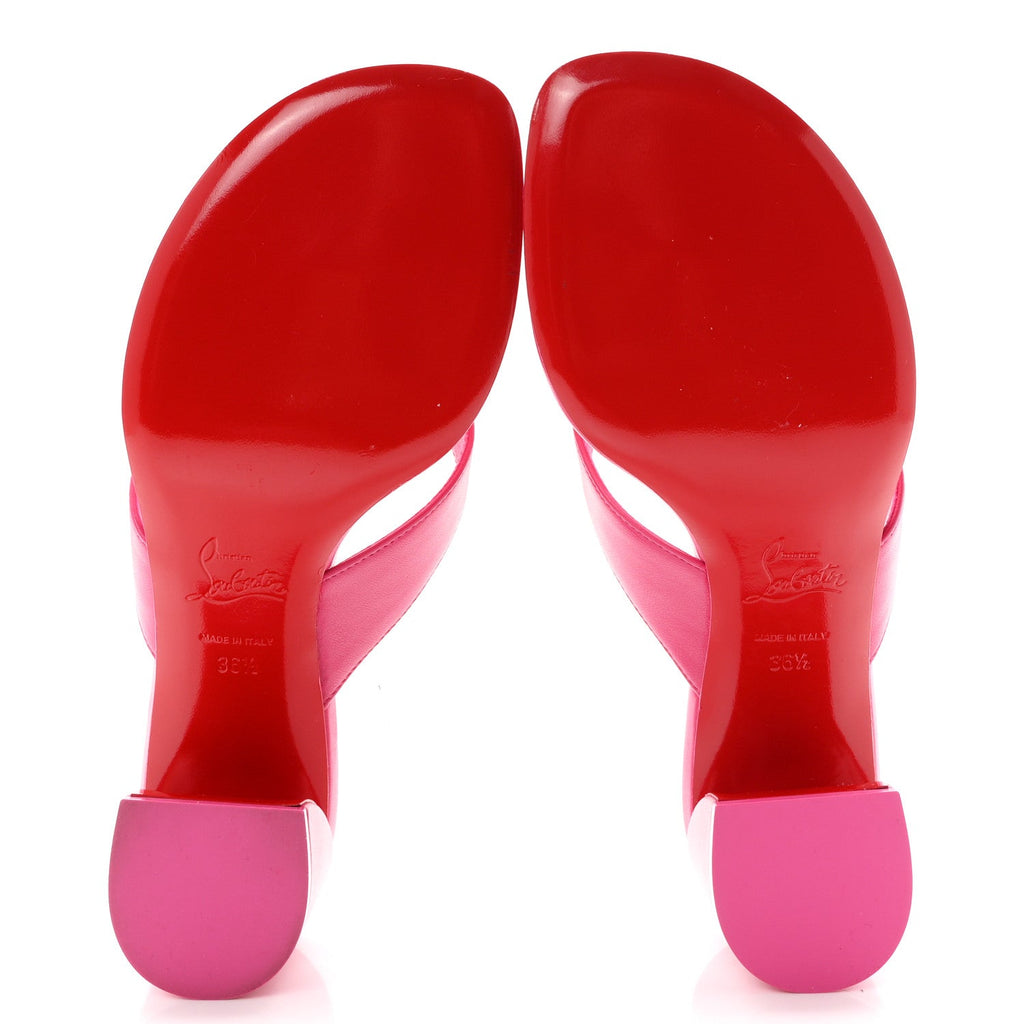 Christian Louboutin Nappa Women's Janetonga 55 Thong Sandals 36.5 Pinup