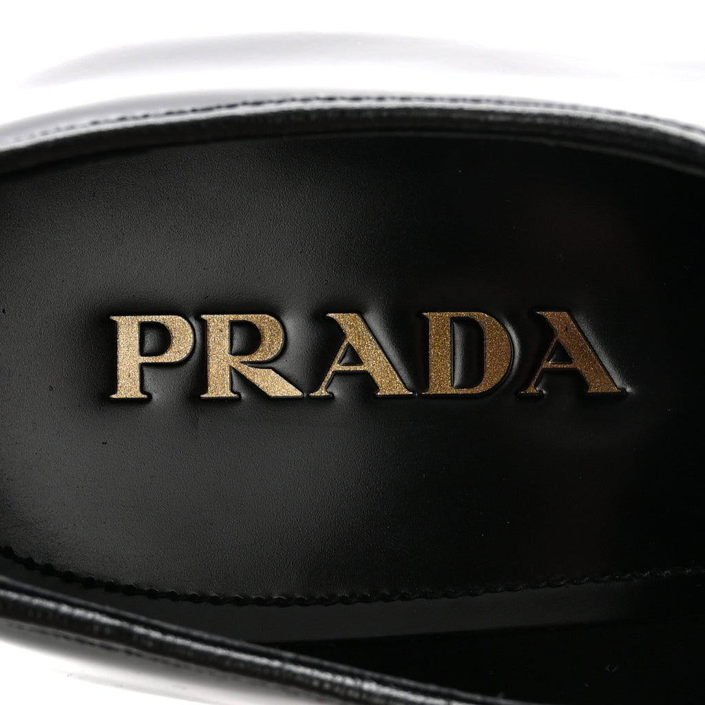 Prada Spazzolato Men's Derby Loafers 7.5 Black
