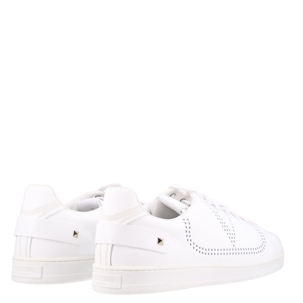 Valentino Garavani Calfskin Men's Backnet Sneakers 46 White