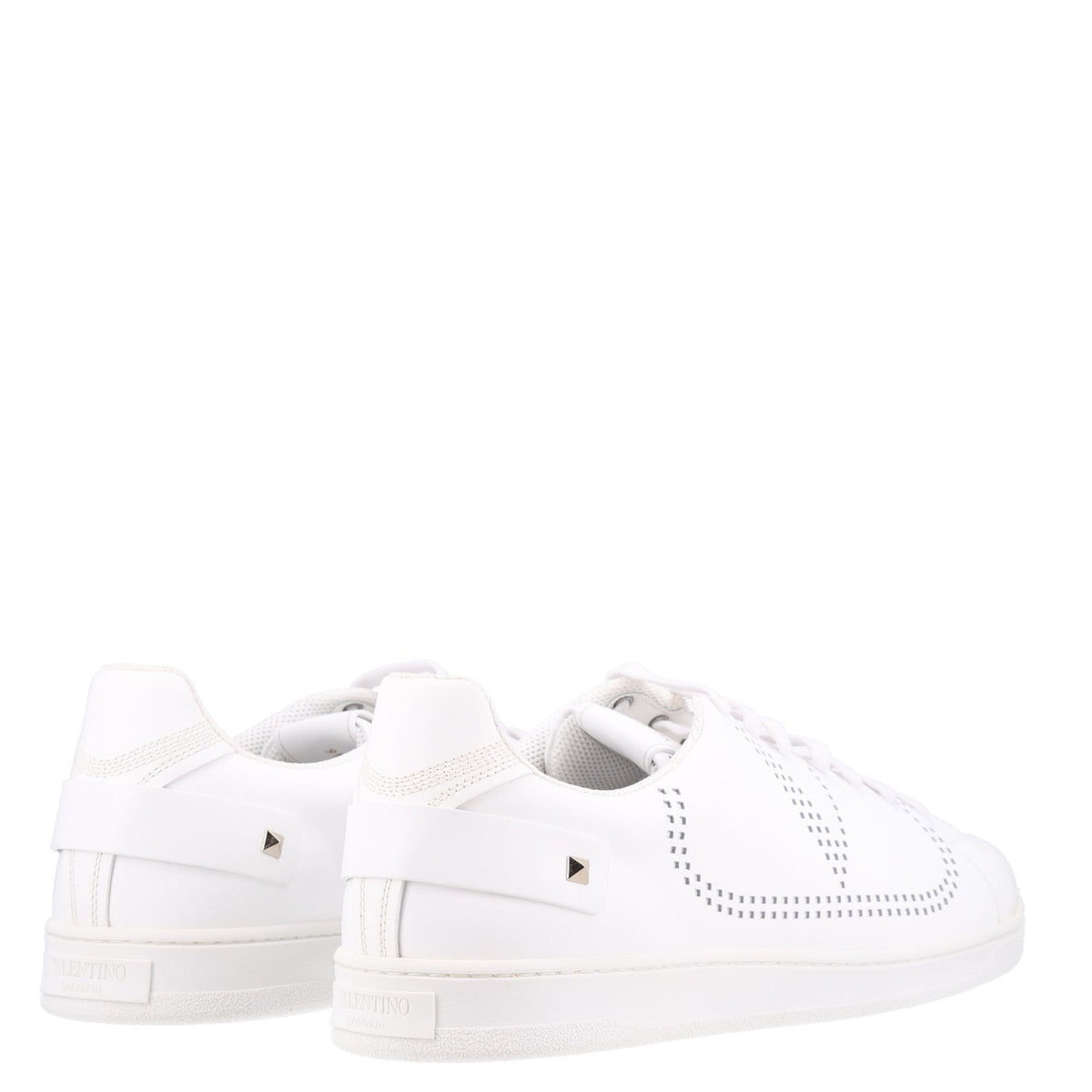 Valentino Garavani Calfskin Men's Backnet Sneakers 46 White