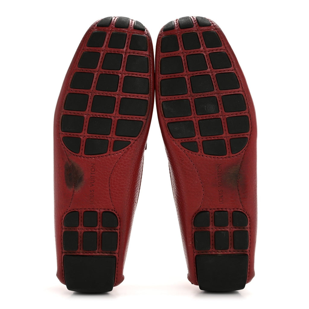 Louis Vuitton Calfskin Men's Monte Carlo Moccasin Loafers 9 Red