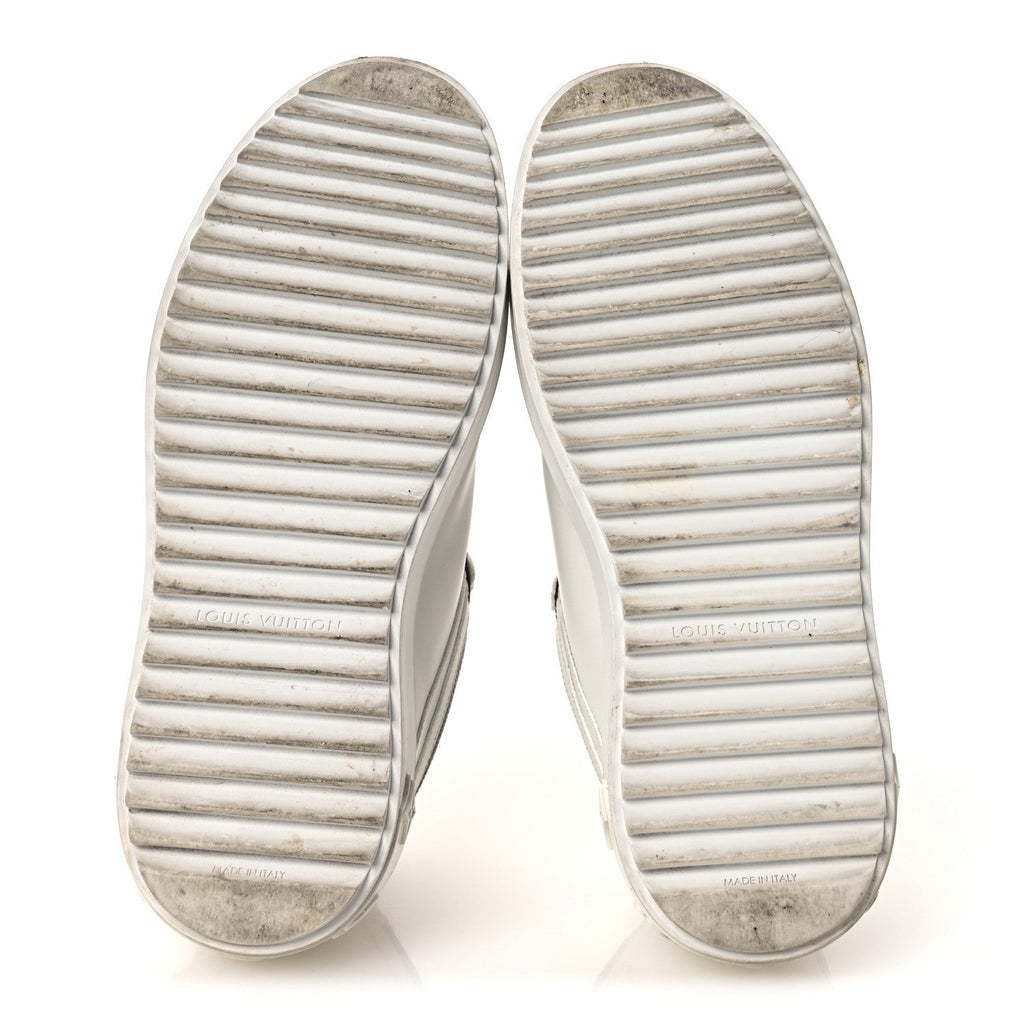 Louis Vuitton Calfskin Women's Embossed Monogram Time Out Sneakers 36 White