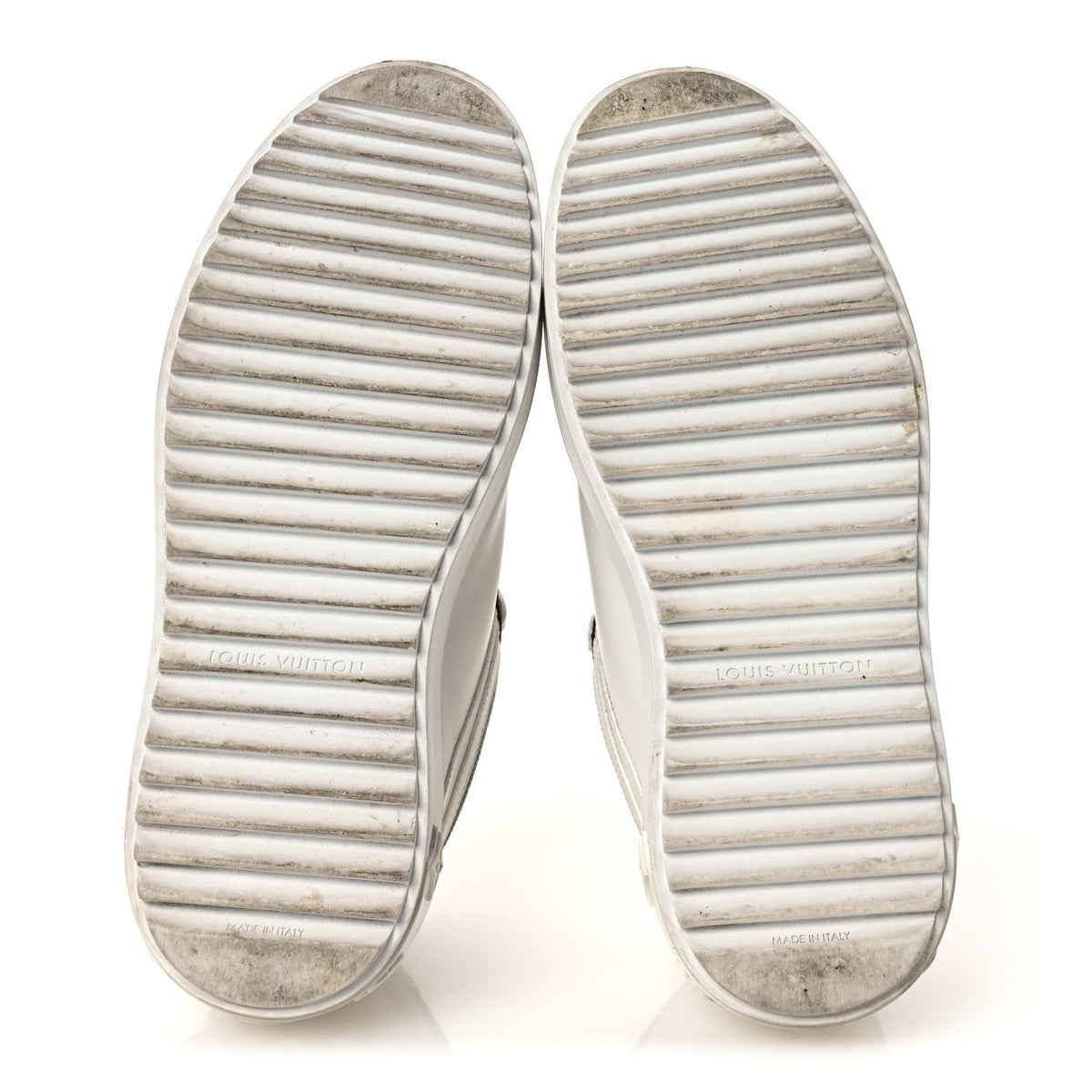 Louis Vuitton Calfskin Women's Embossed Monogram Time Out Sneakers 36 White